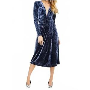 Astr the Label silvery blue long sleeve crushed velvet dress new tags sz S #1671